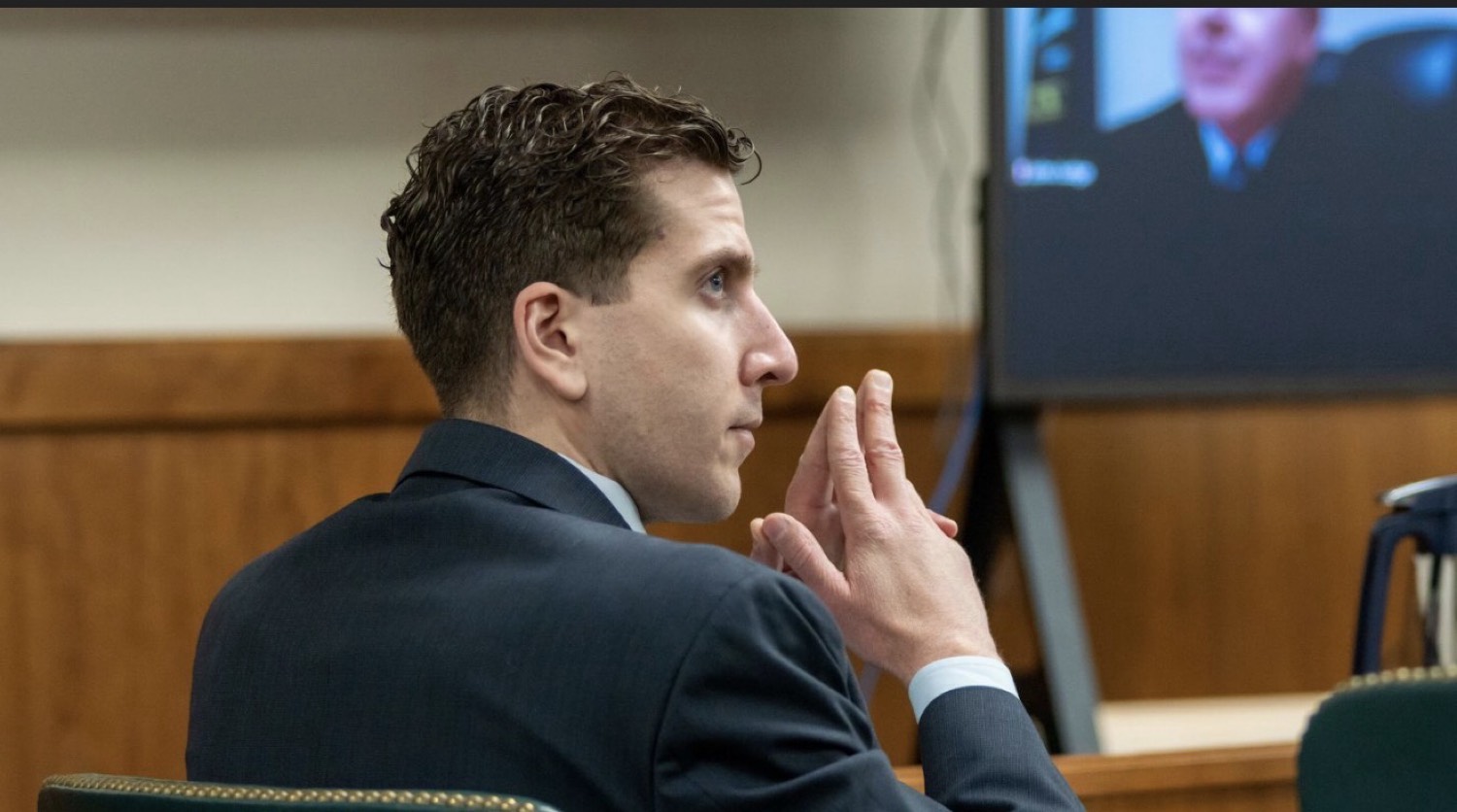 Bryan Kohberger in profile during a hearing